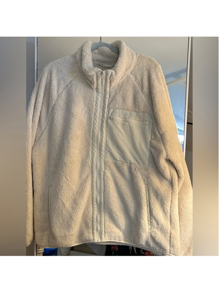 New Ultra Soft Cream Goodfellow & Co. Men's Sherpa Fleece Jacket L